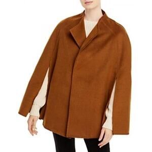 AQUA for Bloomingdale’s Lapel Collar Winter Cape Tan One Size NWT